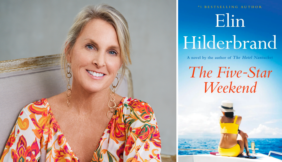 left author elin hilderbrand right the book cover for the five star weekend by elin hilderbrand