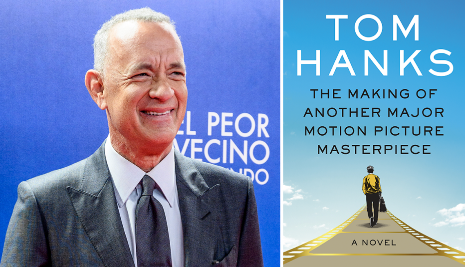 left author and actor tom hanks right the book cover for the making of another major motion picture masterpiece by tom hanks