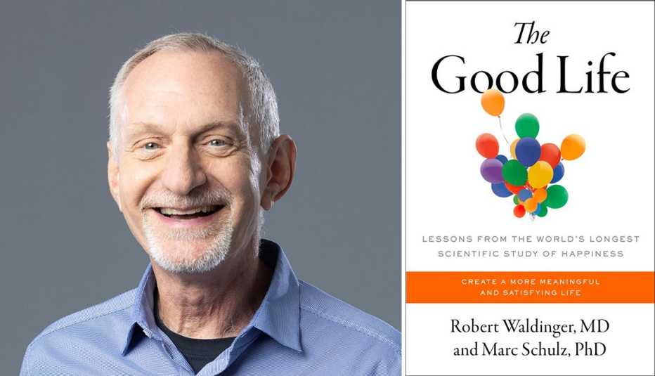 left robert waldinger m d right the book the good life by robert waldinger and marc shulz