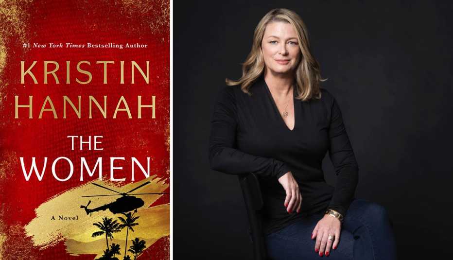 left book cover for the women right author kristin hannah