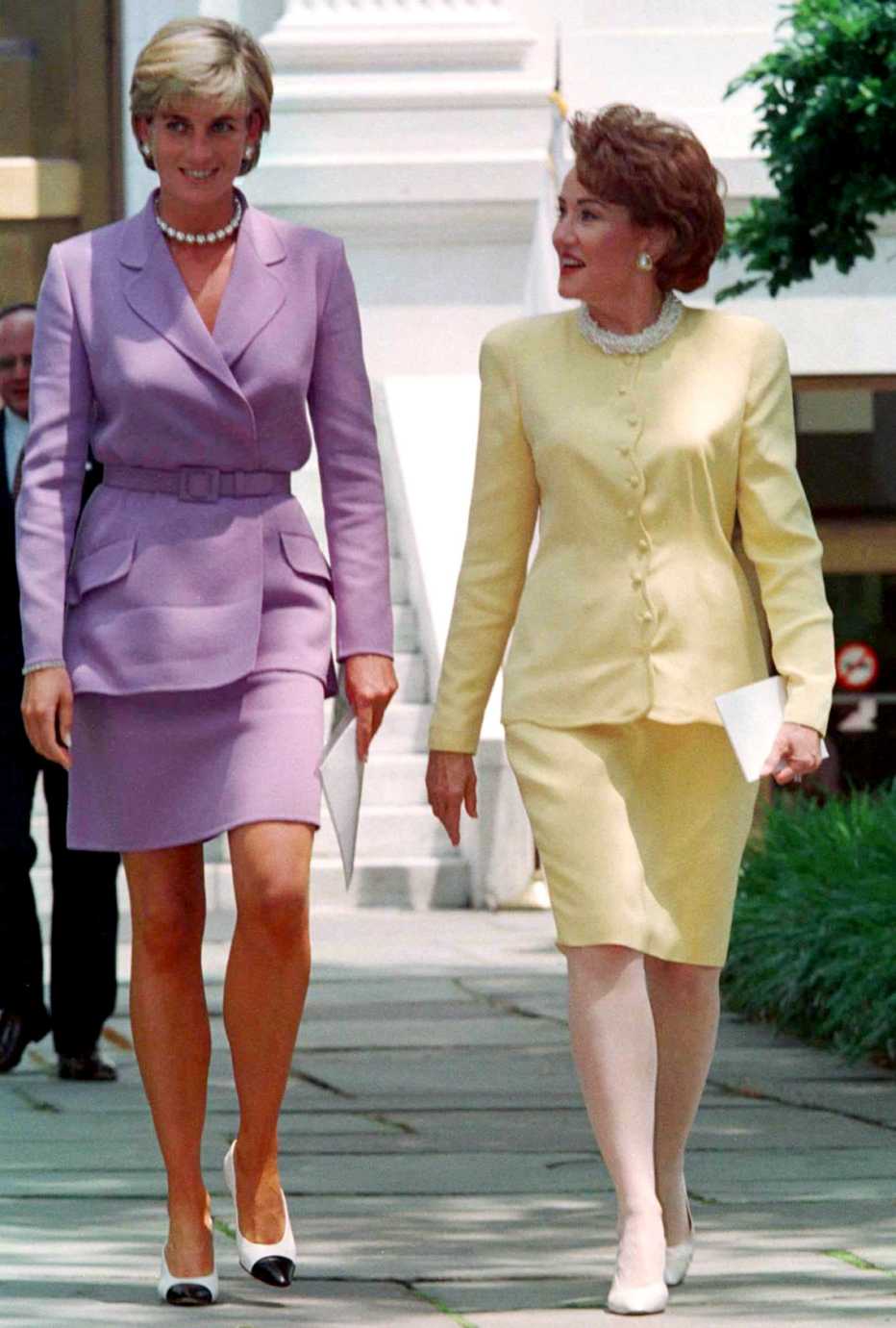 Princess Diana and Red Cross president Elizabeth Dole in Washington, D.C. in 1997.