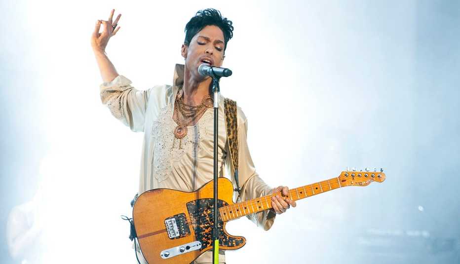 Prince headlines the main stage on the last day of Hop Farm Festival on July 3, 2011 in Paddock Wood, United Kingdom.