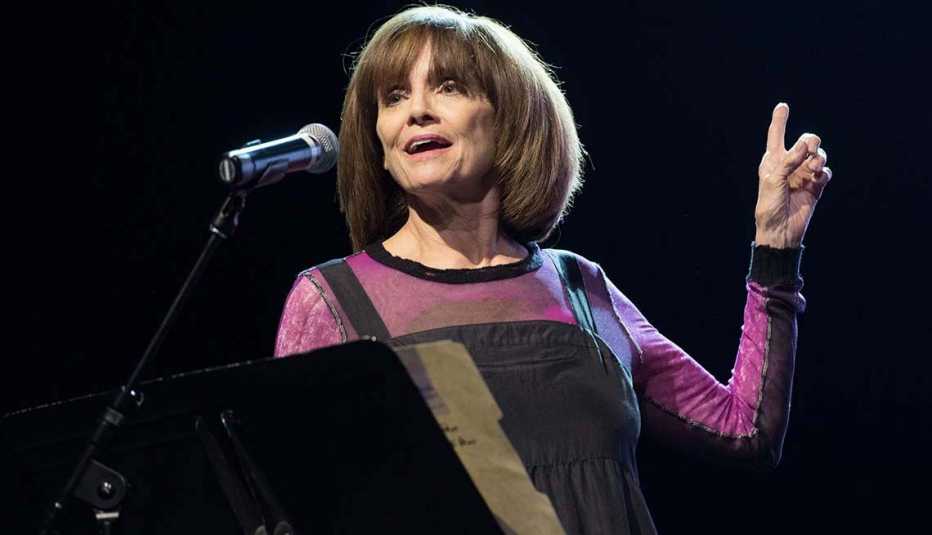 Actress Valerie Harper speaks onstage during The Survivor Mitzvah Project: A benefit for Holocaust survivors at Webster Hall on May 9, 2015 in New York City.