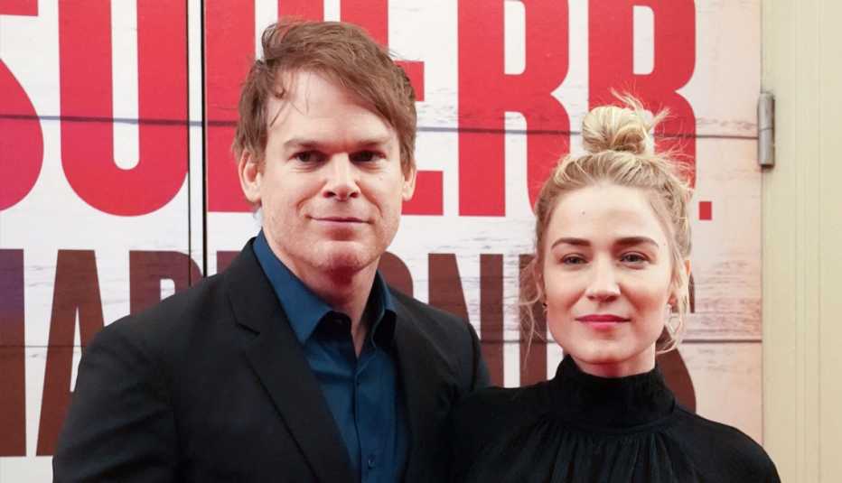 actor michael c hall and wife morgan macgregor attend the broadway opening night of girl from the north country