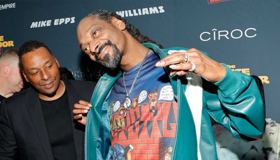 deon taylor and snoop dogg attending the black carpet premiere of hidden empires new film the house next door meet the blacks two