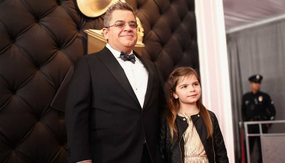 Patton Oswalt with his daughter