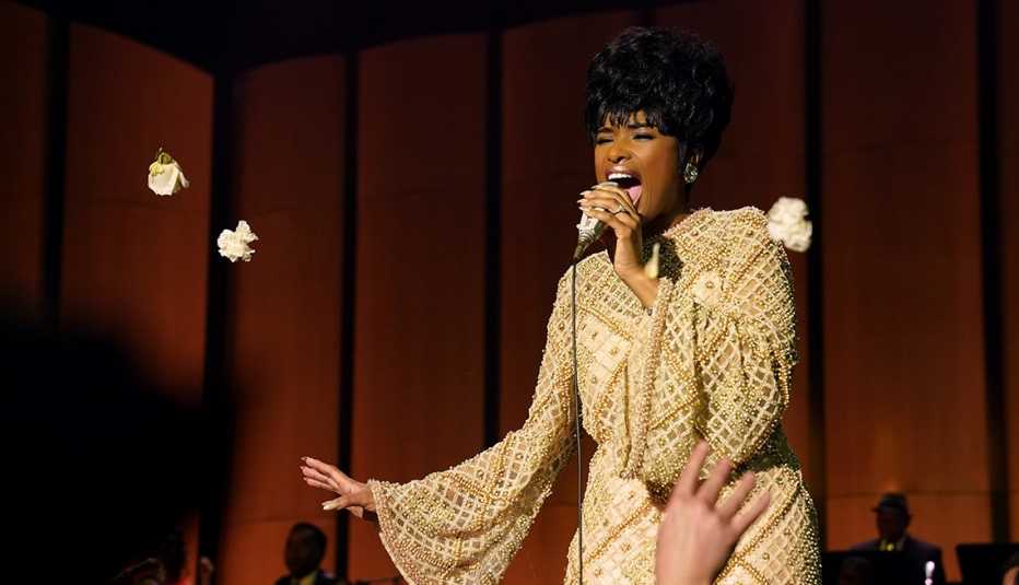 Jennifer Hudson performs as Aretha Franklin in the film Respect