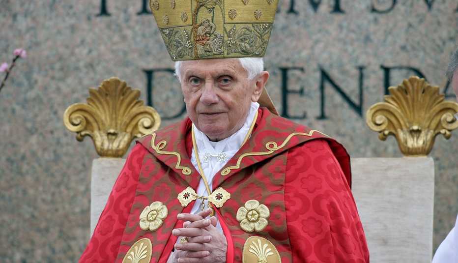 Pope Benedict XVI at Palm Sunday Mass in St. Peter's Square in 2012