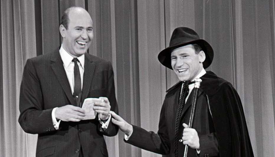 left carl reiner and right mel brooks in january nineteen sixty four