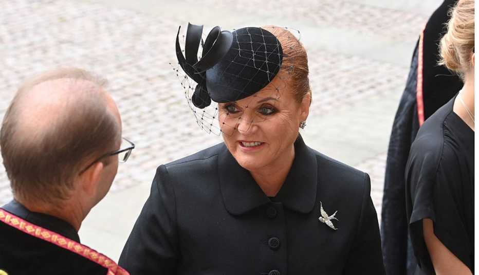 Sarah, Duchess of York arrives at Westminster Abbey in London for the State Funeral Service for Queen Elizabeth II
