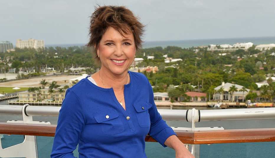 Kristy McNichol posing for a photo at the Love Boat Cast Christening Of Regal Princess Cruise Ship at Port Everglades