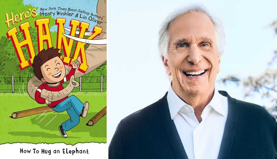 left the book cover for heres hank a book series featuring a dyslexic hero right author henry winkler
