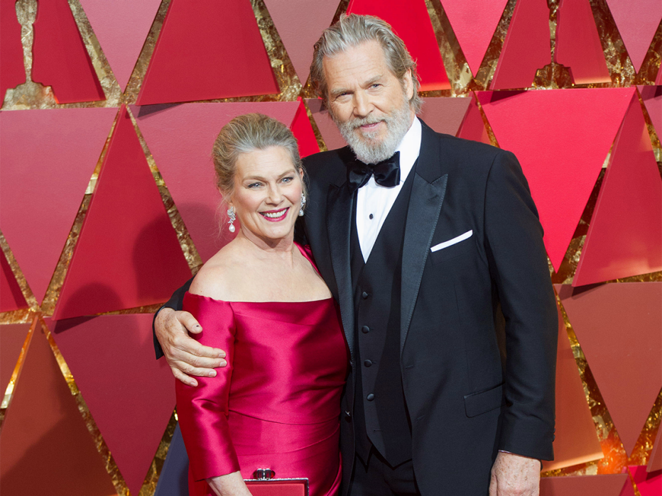 actor jeff bridges and wife susan geston at the eighty ninth academy awards
