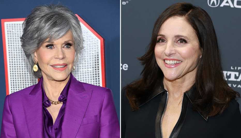 Jane Fonda attends the Los Angeles premiere screening of the film 80 for Brady and Julia Louis-Dreyfus attends the 2023 Sundance Film Festival You Hurt My Feelings Premiere