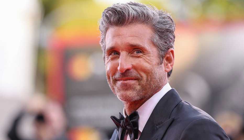 Patrick Dempsey on the red carpet for the premiere of the film "Ferrari" during the 80th Venice Film Festival.