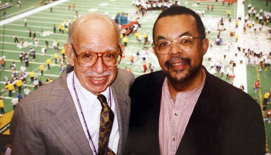 henry louis gates junior right and his father left at a superbowl game