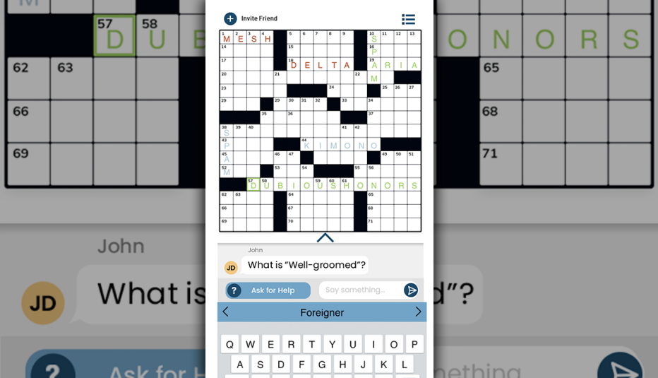 Let's Crossword Screen Shot - Game Screen on a mobile device