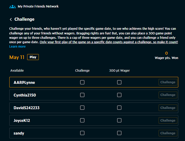 right again trivia private network point wagers