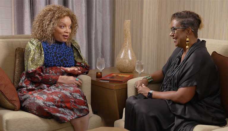 Ruth E. Carter talks with Harriette Cole during the “Real Conversations With AARP” discussion