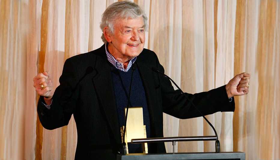 Hal Holbrook on stage at AARP's Movies for Grownups Awards