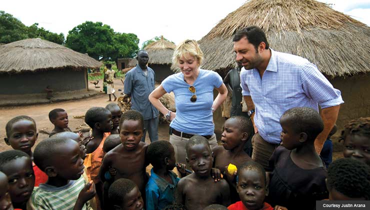 Sharon Stone participates in humanitarian mission in Uganda, 2009.