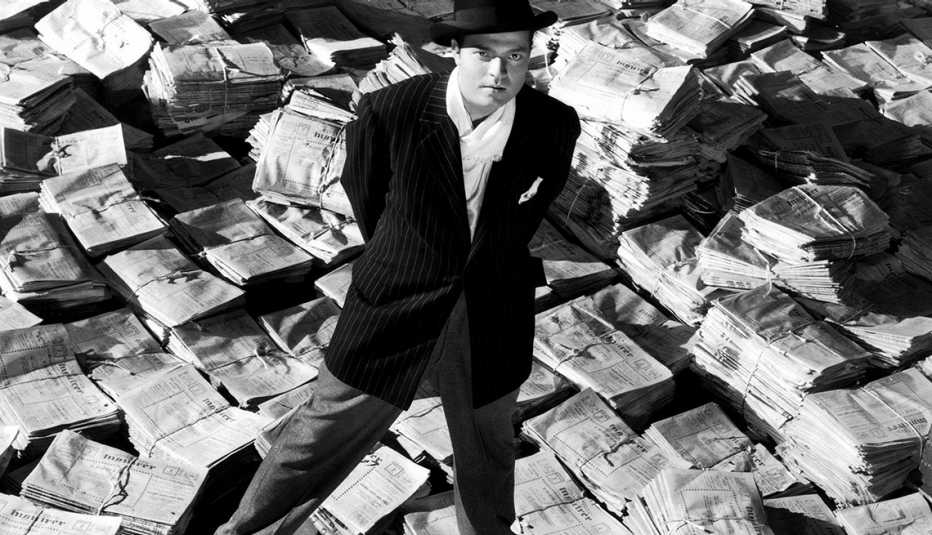 Orson Welles stars in a scene from 'Citizen Kane' movie