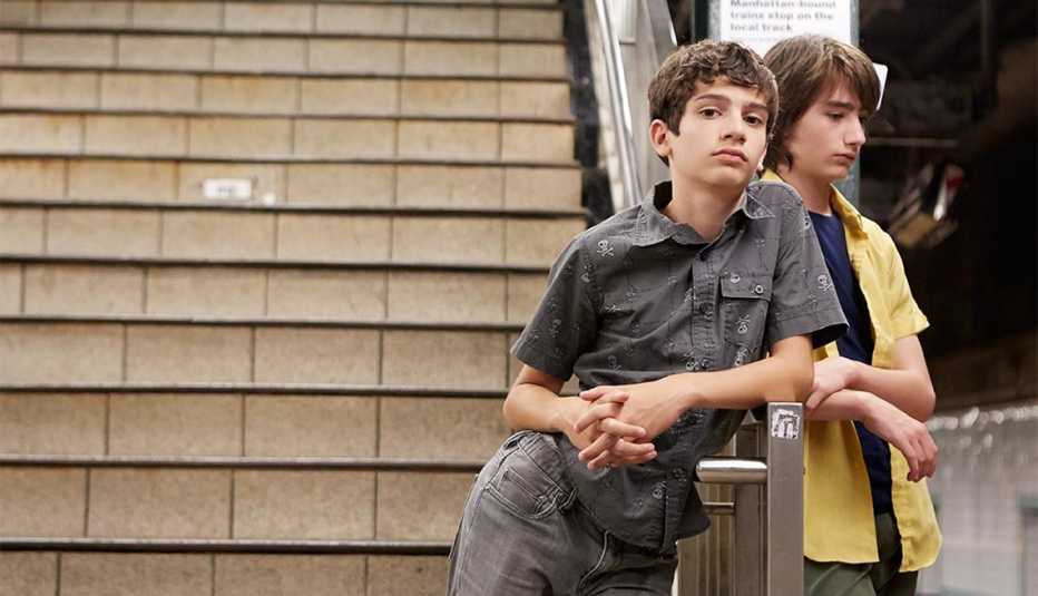 In 'Little Men', Jake (Theo Taplitz) and Tony (Michael Barbieri) hang out and explore the streets of Brooklyn, despite the growing rift between their parents