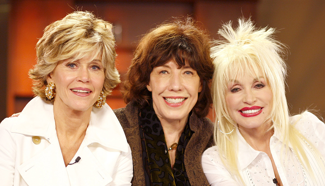 Jane Fonda, Lily Tomlin and Dolly Parton in 2006 at the DVD release party for '9 to 5'