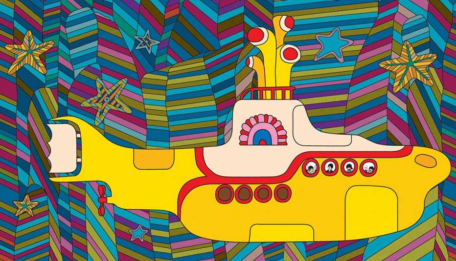 Yellow submarine artwork from the Beatles animated classic.