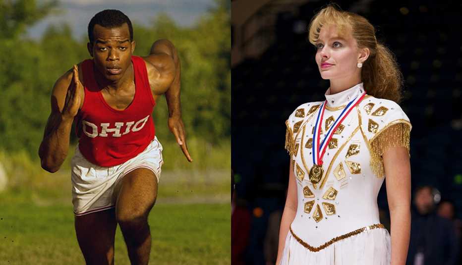 Stephan James stars as Jesse Owens in the film "Race" and Margot Robbie as Tonya Harding in I Tonya