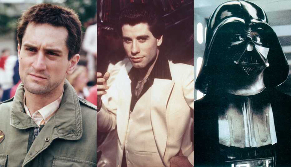 Robert De Niro in Taxi Driver John Travolta in Saturday Night Fever and Darth Vader in Star Wars Episode 4 A New Hope