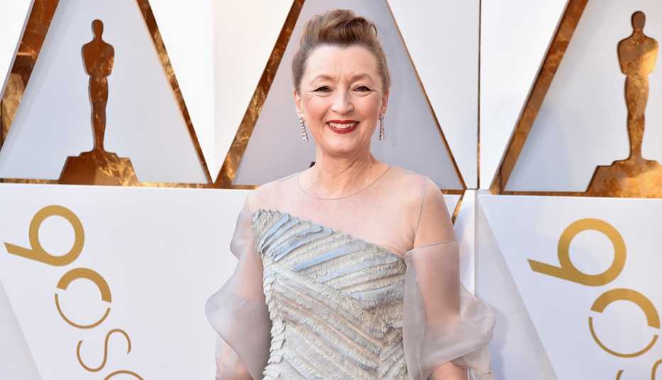 Lesley Manville attends the 90th Annual Academy Awards at Hollywood and Highland Center on March 4 2018 in Hollywood California