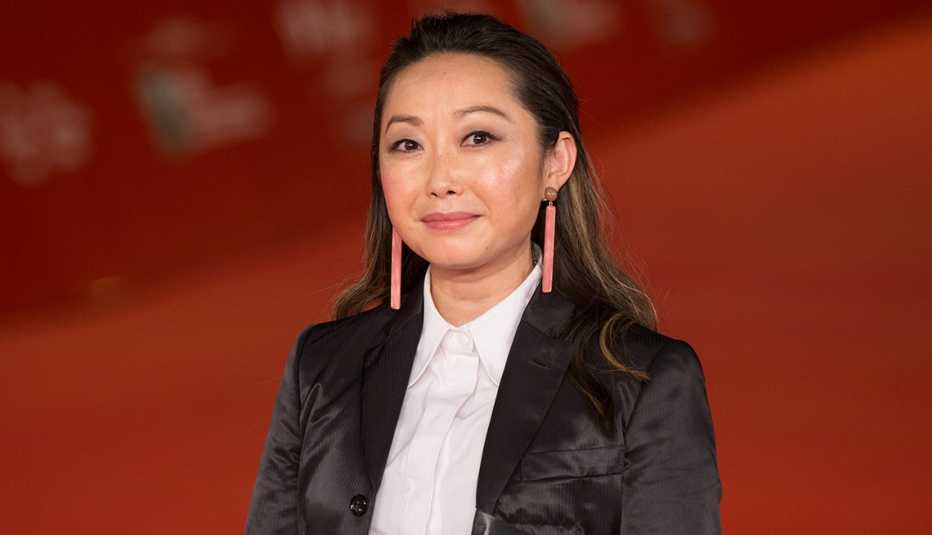 Director Lulu Wang on the red carpet at Rome Film Fest
