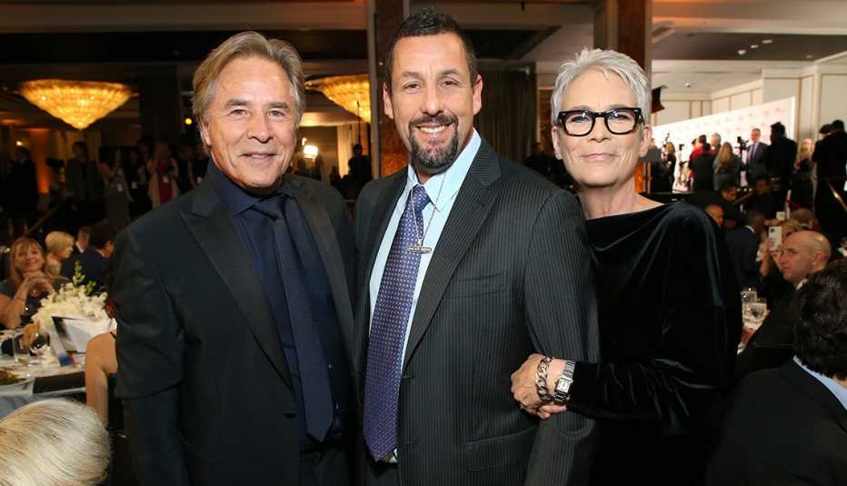 Don Johnson Adam Sandler and Jamie Lee Curtis gather together at the 2020 Movies for Grownups Awards