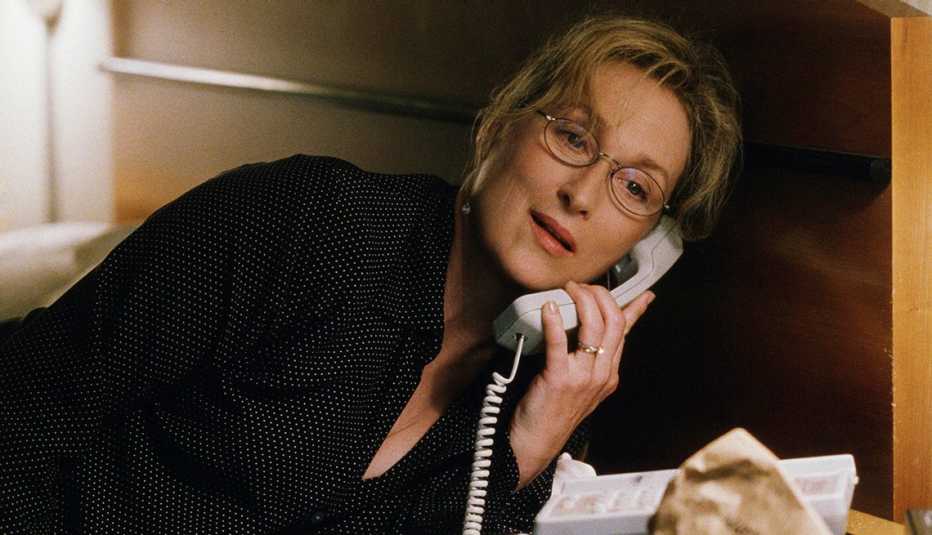 Meryl Streep talking on the phone in the film Adaptation