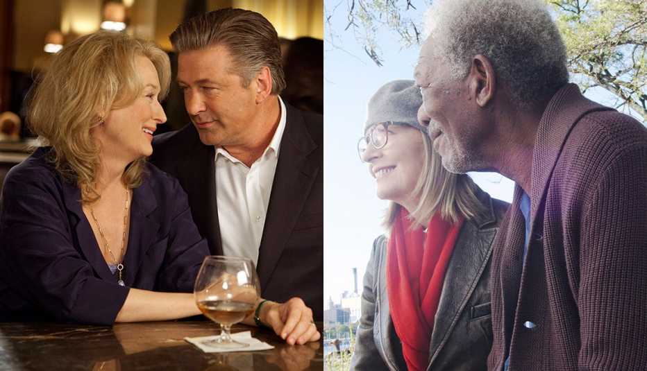 Meryl Streep and Alec Baldwin star in the film It's Complicated and Diane Keaton and Morgan Freeman in 5 Flights Up.