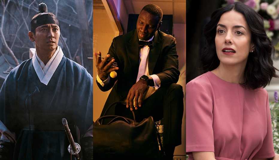 Ju Ji-Hoon in Kingdom, Omar Sy in Lupin and Cecilia Suárez in The House of Flowers