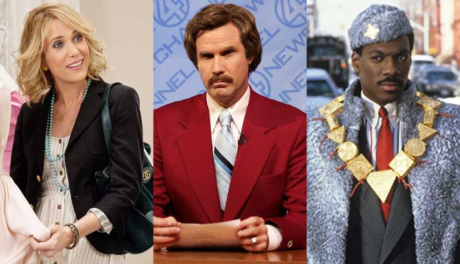 Kristen Wiig in Bridesmaids, Will Ferrell in Anchorman and Eddie Murphy in Coming to America