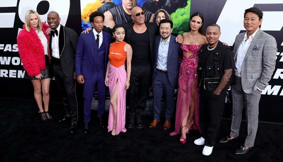 Charlize Theron, Tyrese Gibson, Ludacris, Anna Sawai, Vin Diesel, Justin Lin, Jordana Brewster, Shad Moss and Sung Kang at the F9 World Premiere in Hollywood, California