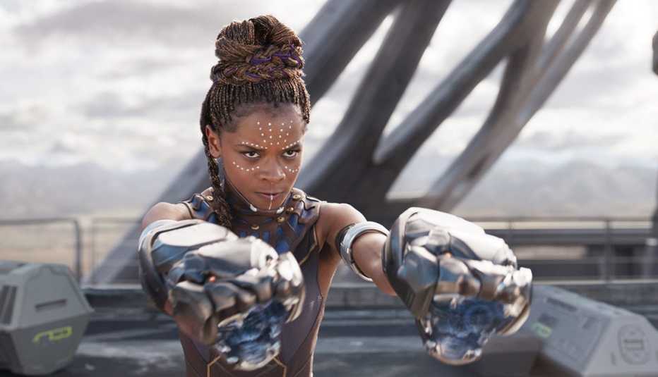 Letitia Wright in the film Black Panther
