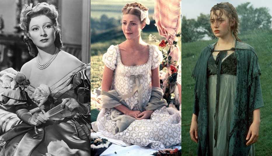 Greer Garson in Pride and Prejudice, Gwyneth Paltrow Emma in Emma and Kate Winslet in Sense and Sensibility