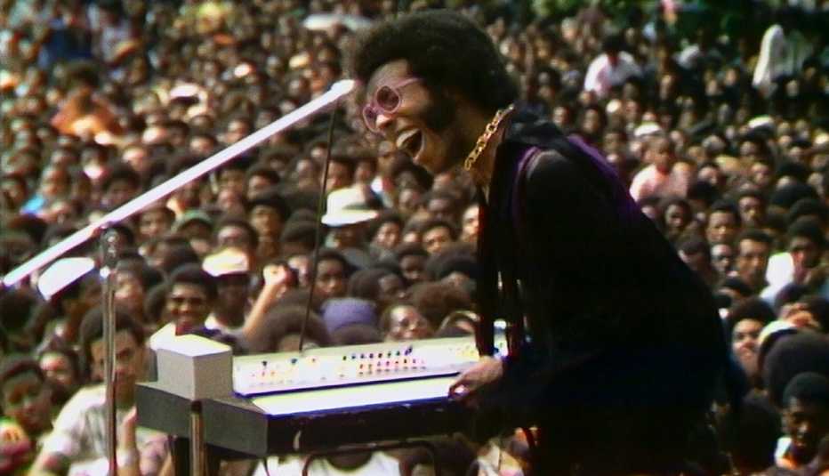 Sly Stone performing at the Harlem Cultural Festival in 1969