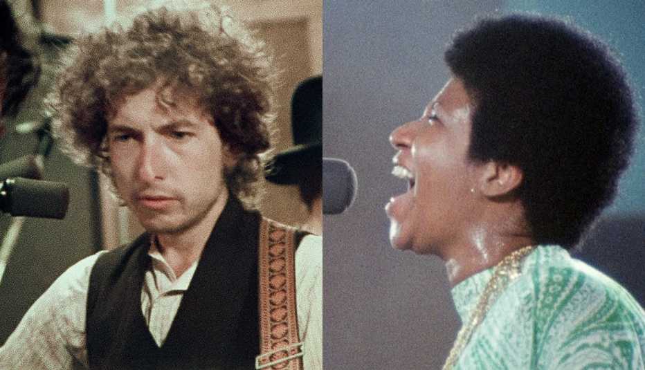 Bob Dylan in Rolling Thunder Revue: A Bob Dylan Story by Martin Scorsese and Aretha Franklin in Amazing Grace