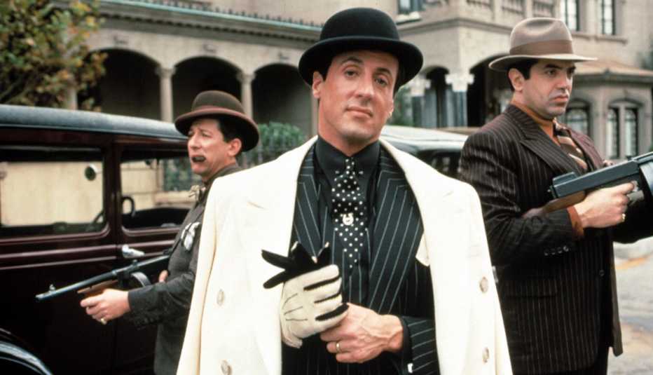 Peter Riegert, Sylvester Stallone and Chazz Palminteri in the film Oscar