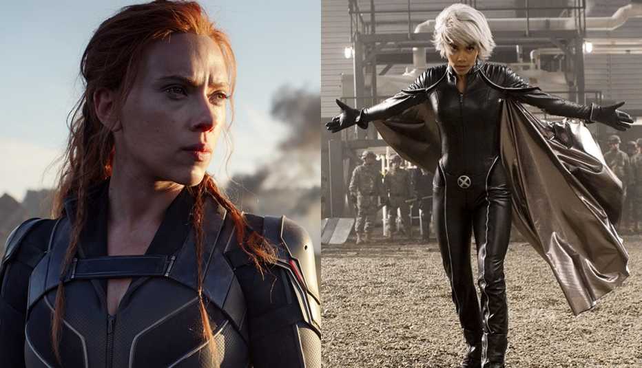 Scarlett Johansson in Black Widow and Halle Berry in X-Men The Last Stand