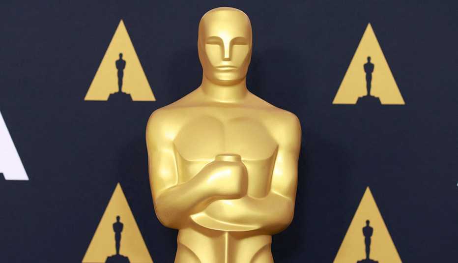 An Oscar statue at the Samuel Goldwyn theater in Beverly Hills California