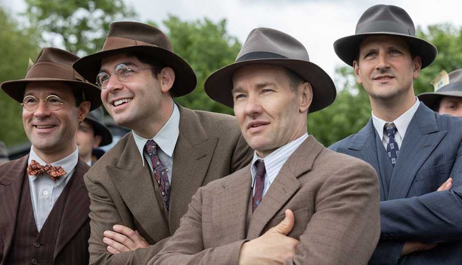 Chris Diamantopoulos, James Wolk and Joel Edgerton in "The Boys in the Boat."