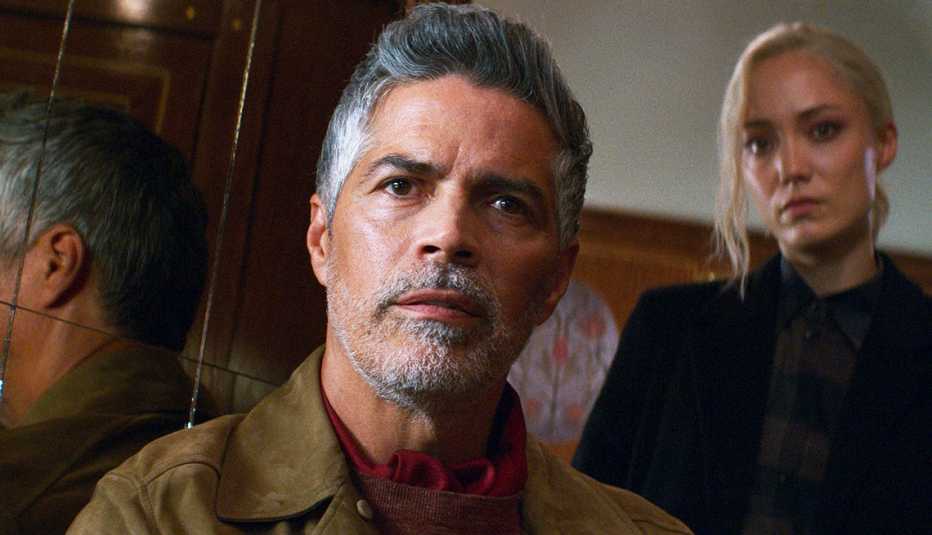 esai morales and om klementieff in a scene from the film mission impossible dead reckoning part one
