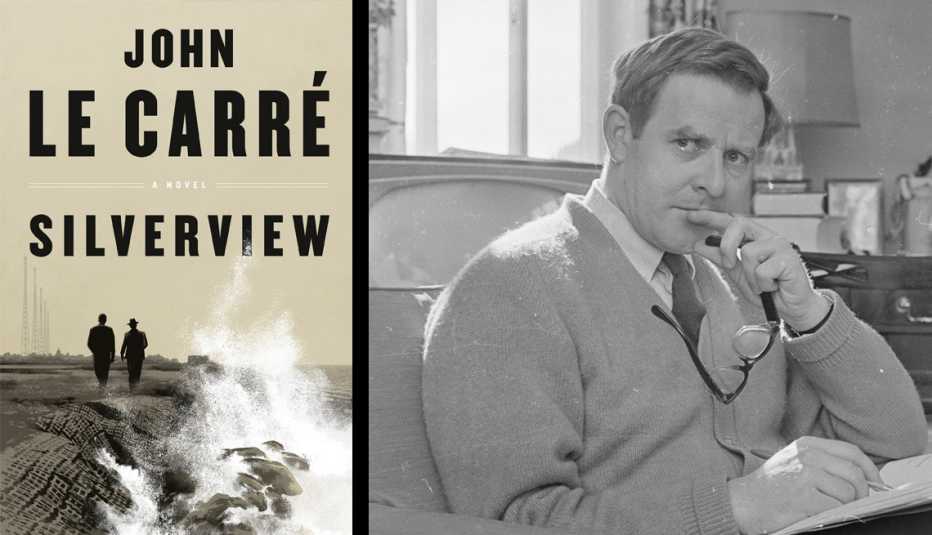 silverview by john le carre next to a portrait of john le carre from 1965