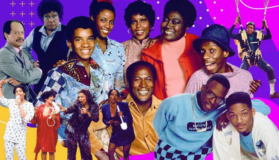 iconic characters from famous black sitcoms including the jeffersons good times living single family matters and the fresh prince of bel air